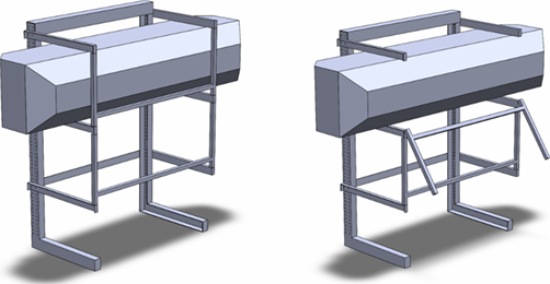 Concept 3 CAD - open shelf with hinged front door